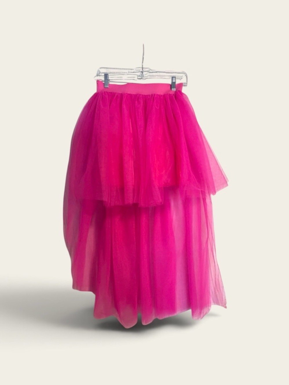 Tiered Hot Pink Tulle Maxi Skirt